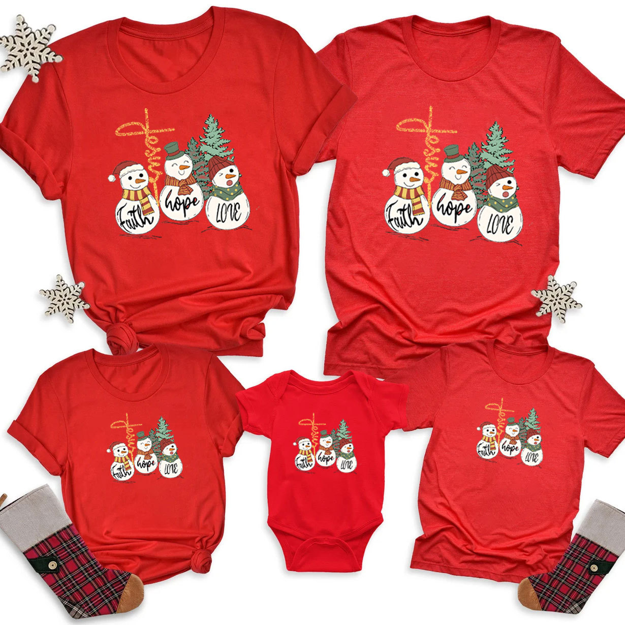 Faith Hope Love Christmas Family Matching Shirts
