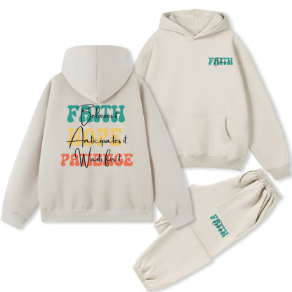 Faith Hope Petience Christian Fleece Hoodie Set