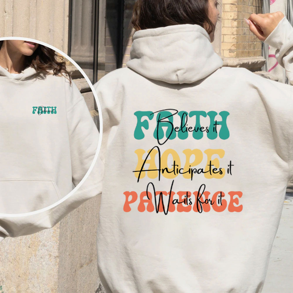 Faith Hope Petience Christian Fleece Hoodie Set