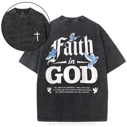 Faith In God Christian Washed T-Shirt