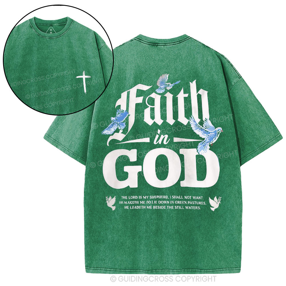 Faith In God Christian Washed T-Shirt