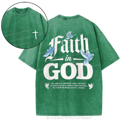 Faith In God Christian Washed T-Shirt