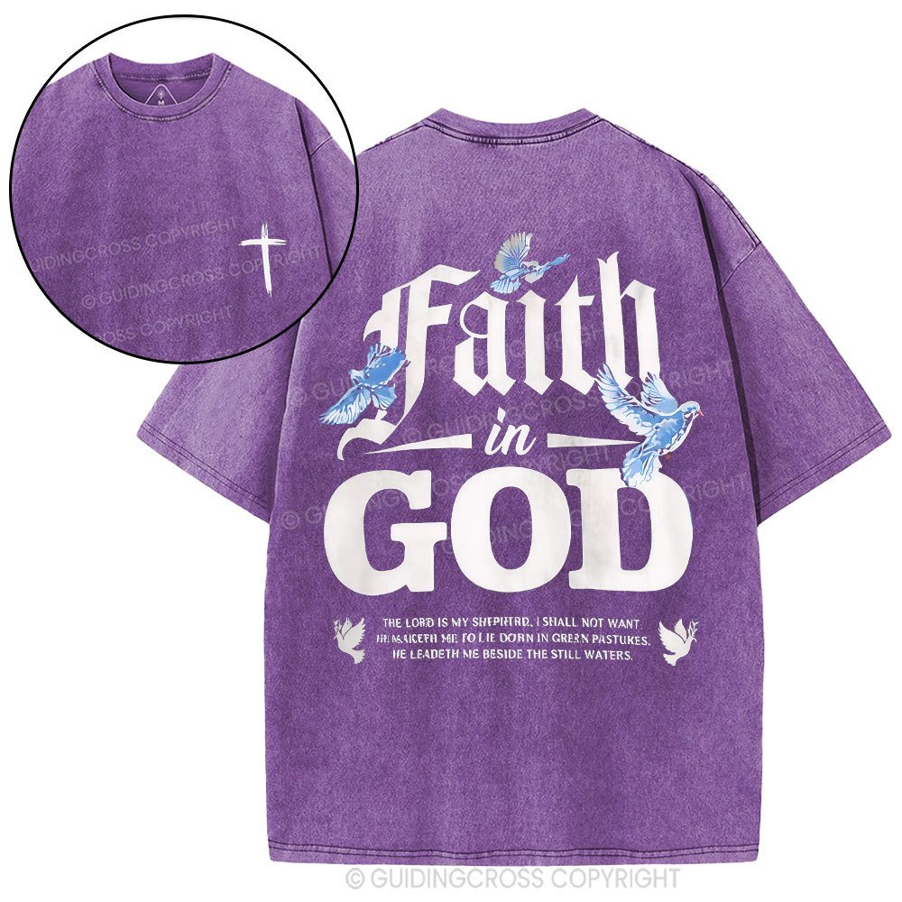 Faith In God Christian Washed T-Shirt