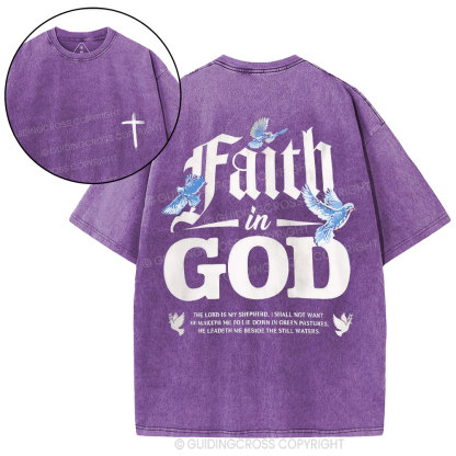 Faith In God Christian Washed T-Shirt