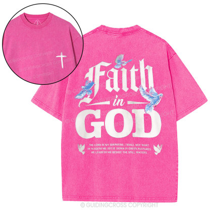 Faith In God Christian Washed T-Shirt