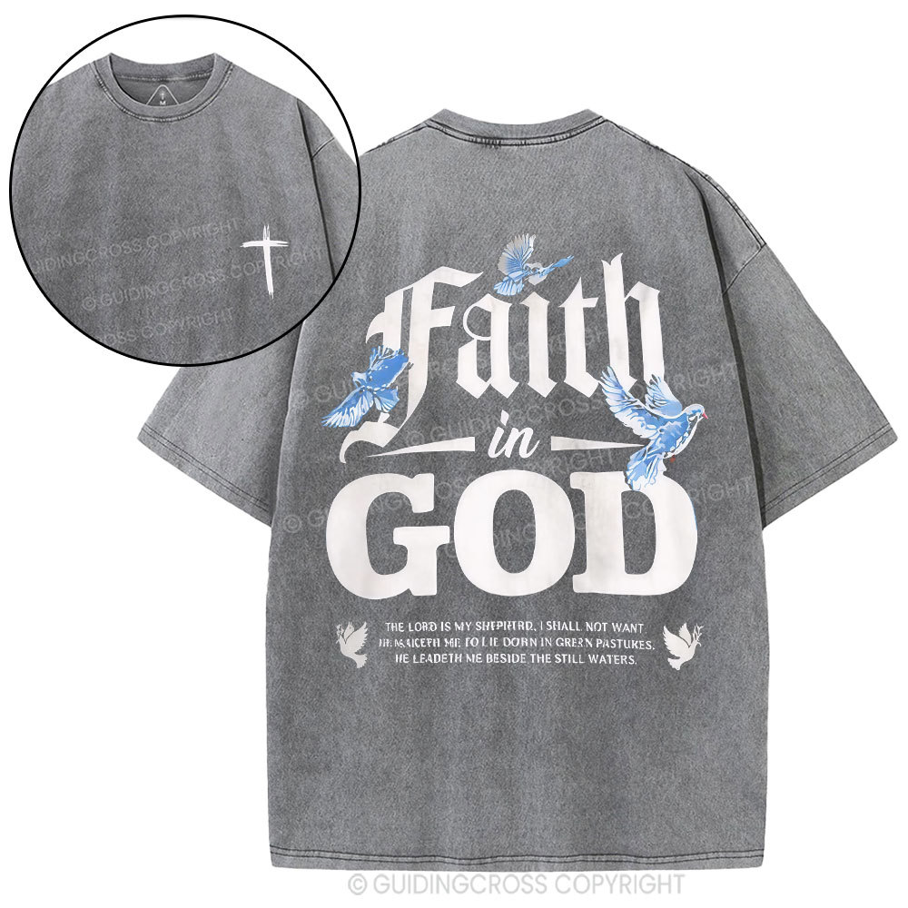 Faith In God Christian Washed T-Shirt
