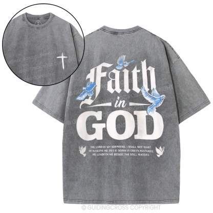Faith In God Christian Washed T-Shirt