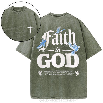 Faith In God Christian Washed T-Shirt