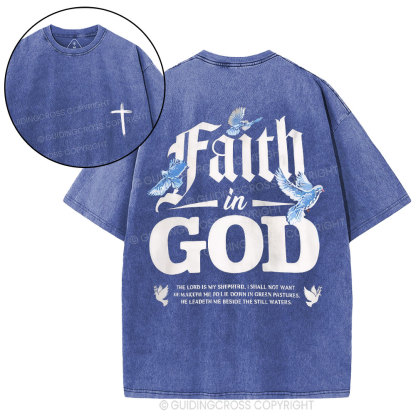 Faith In God Christian Washed T-Shirt