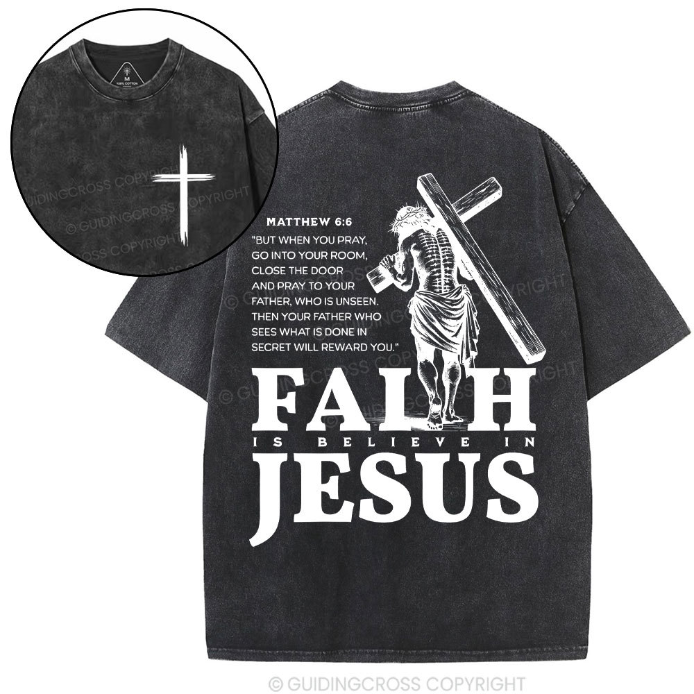 Double-sided sample washed T-Shirt Sale - GuidingCross
