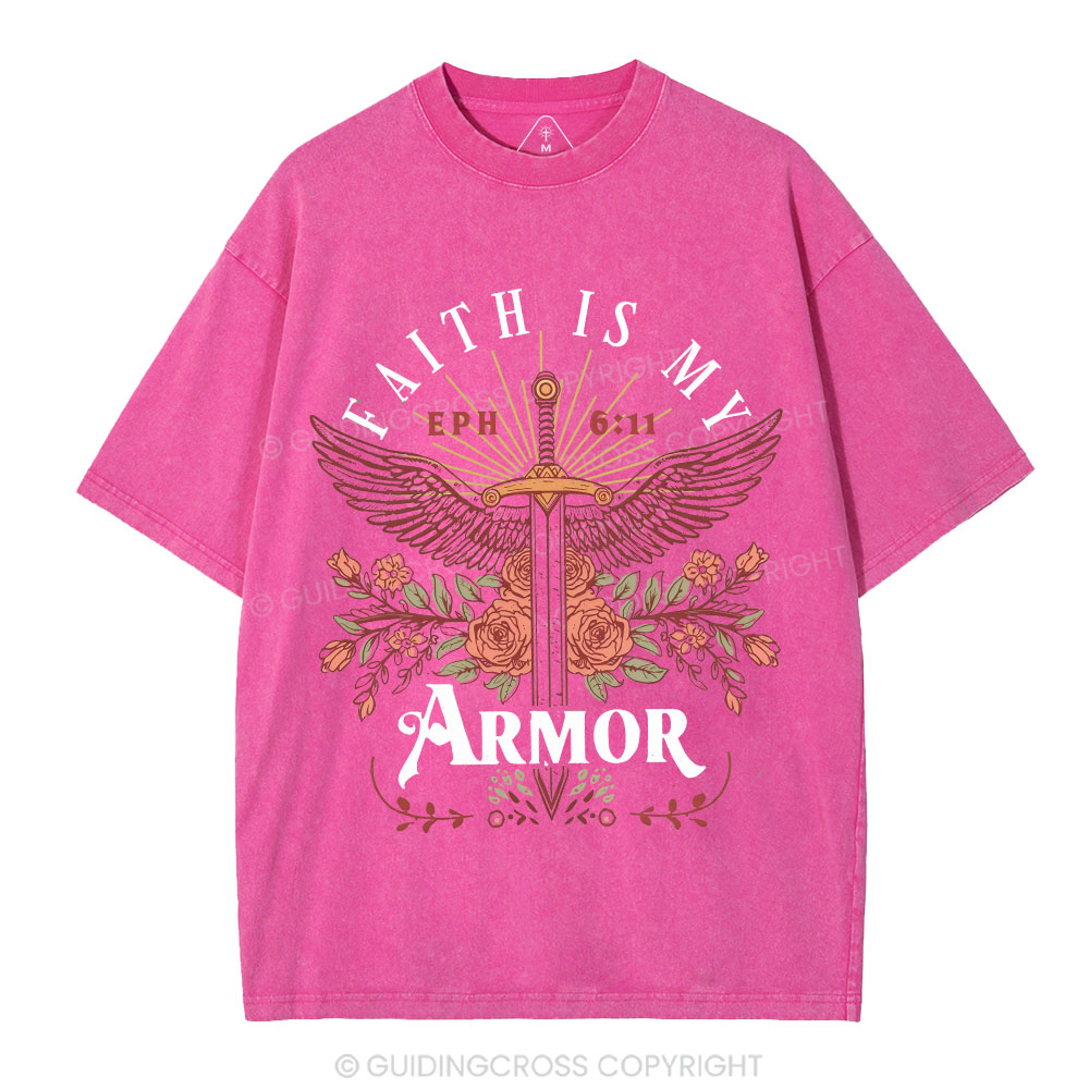 Faith Is My Armor Christian Washed T-Shirt