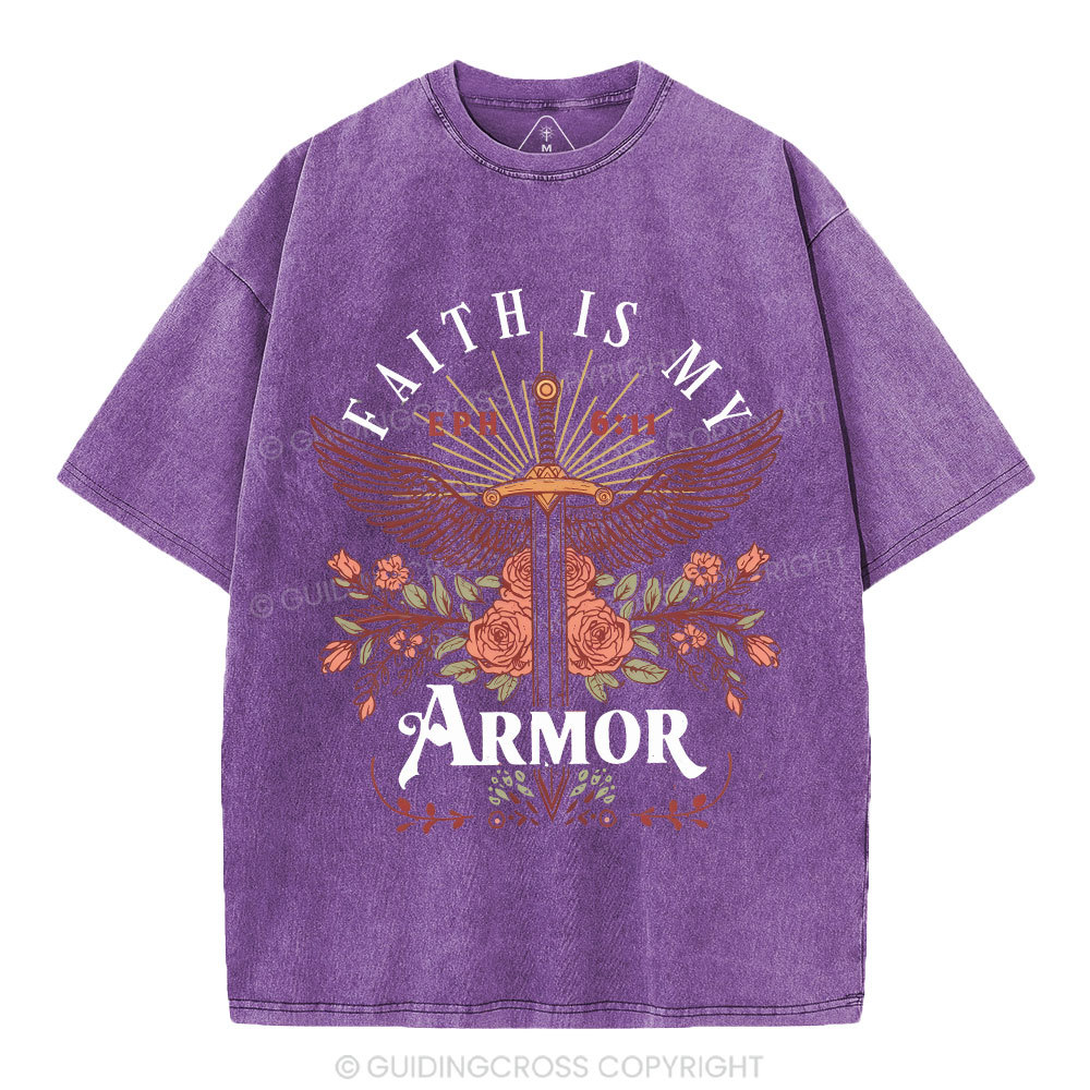 Faith Is My Armor Christian Washed T-Shirt