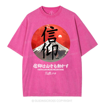 Faith Move Mountain Christian Washed T-Shirt