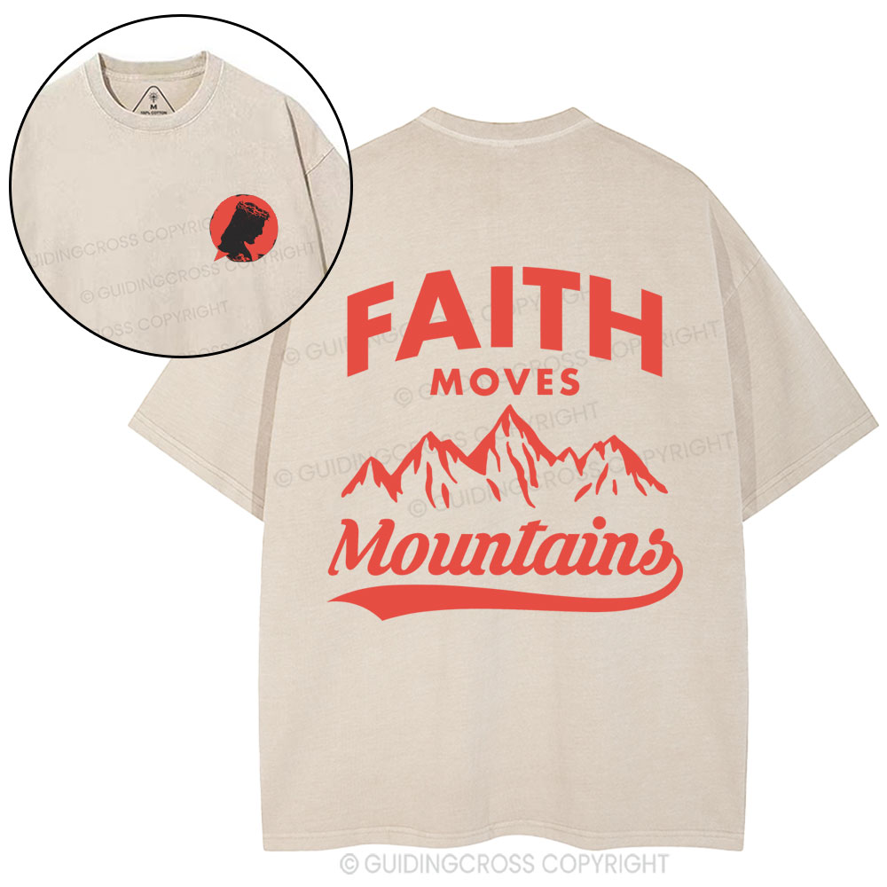 Faith Move Mountain Christian Washed T-Shirt