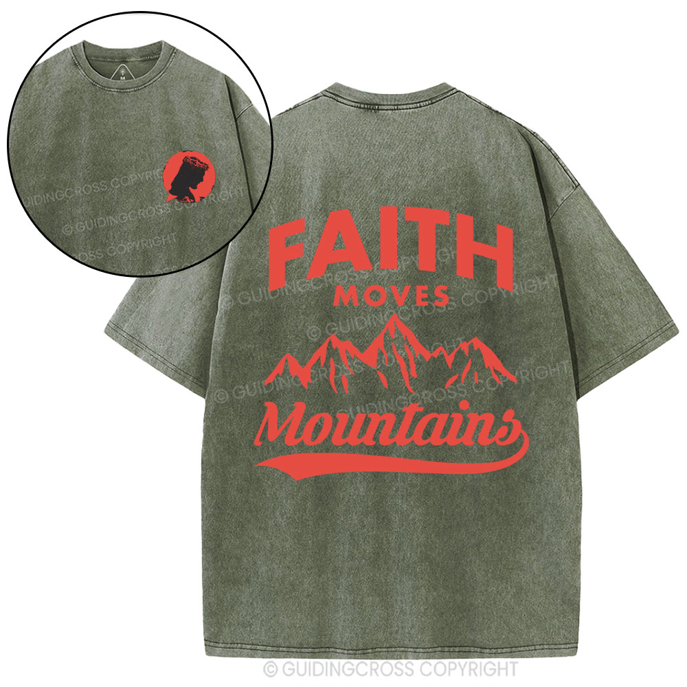 Faith Move Mountain Christian Washed T-Shirt