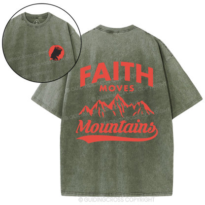 Faith Move Mountain Christian Washed T-Shirt
