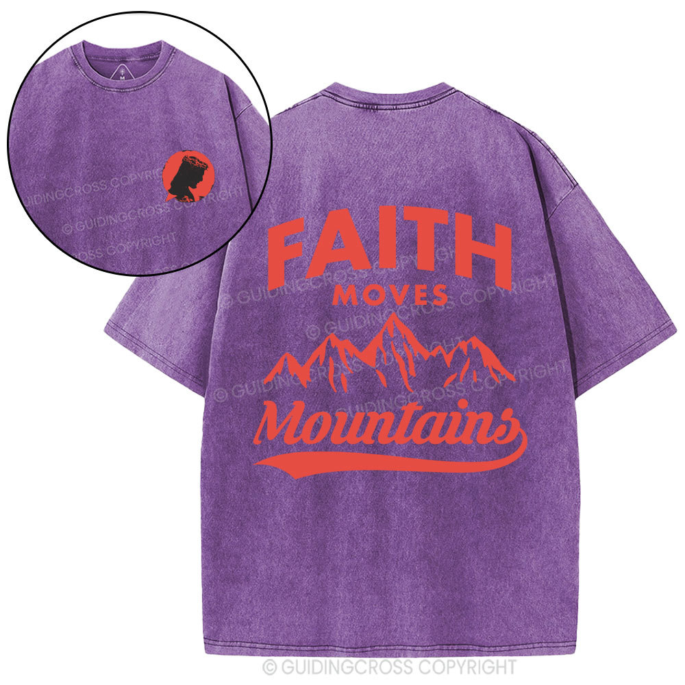 Faith Move Mountain Christian Washed T-Shirt