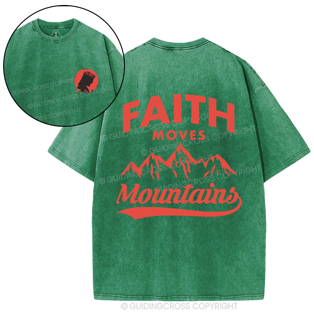 Faith Move Mountain Christian Washed T-Shirt