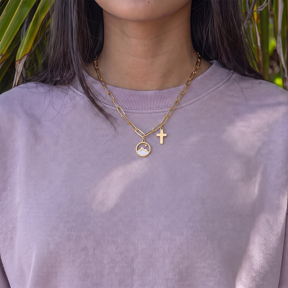 Faith Moves Mountains Christian Necklace