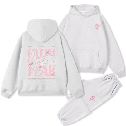 Faith Over Fear Christian Premium Fleece Hoodie Set