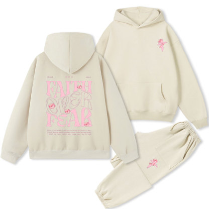 Faith Over Fear Christian Premium Fleece Hoodie Set