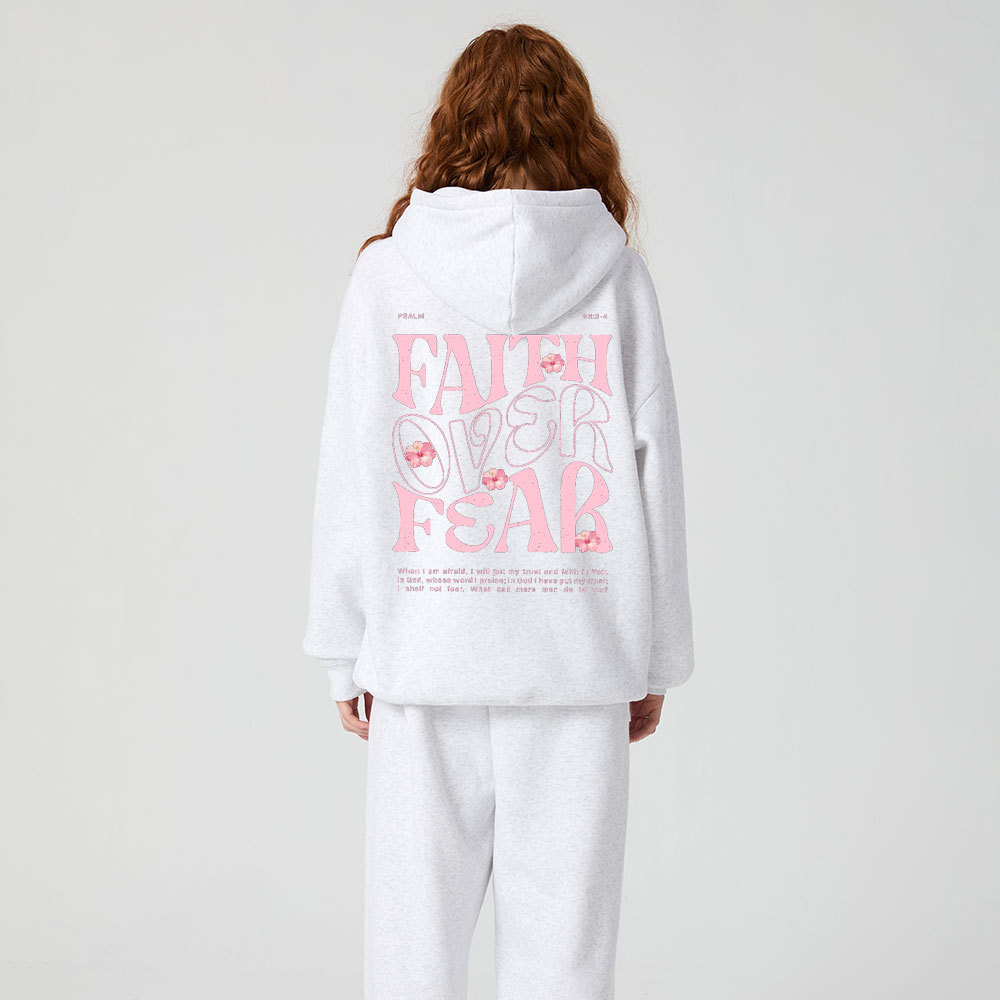 Faith Over Fear Christian Premium Fleece Hoodie Set