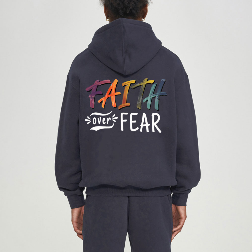 Faith Over Faer Christian Fleece Hoodie Set