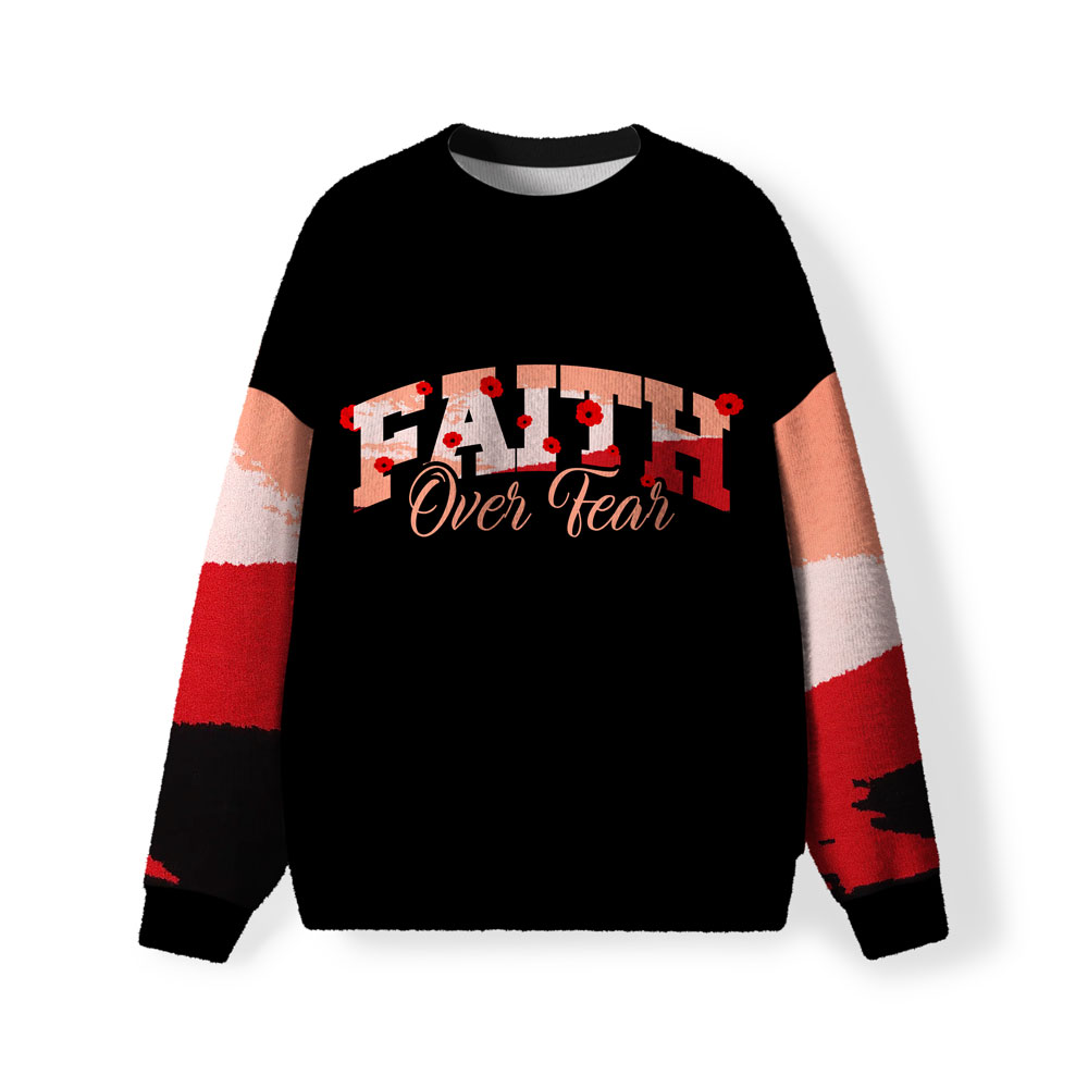 Faith Over Fear Christian Lightweight Sweater