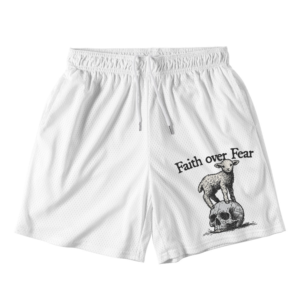 Faith Over Fear Christian Mesh Shorts