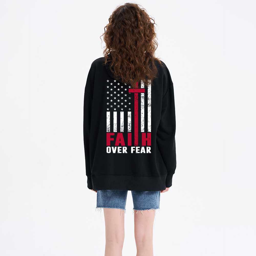 Faith Over Fear American Flag Hoodie