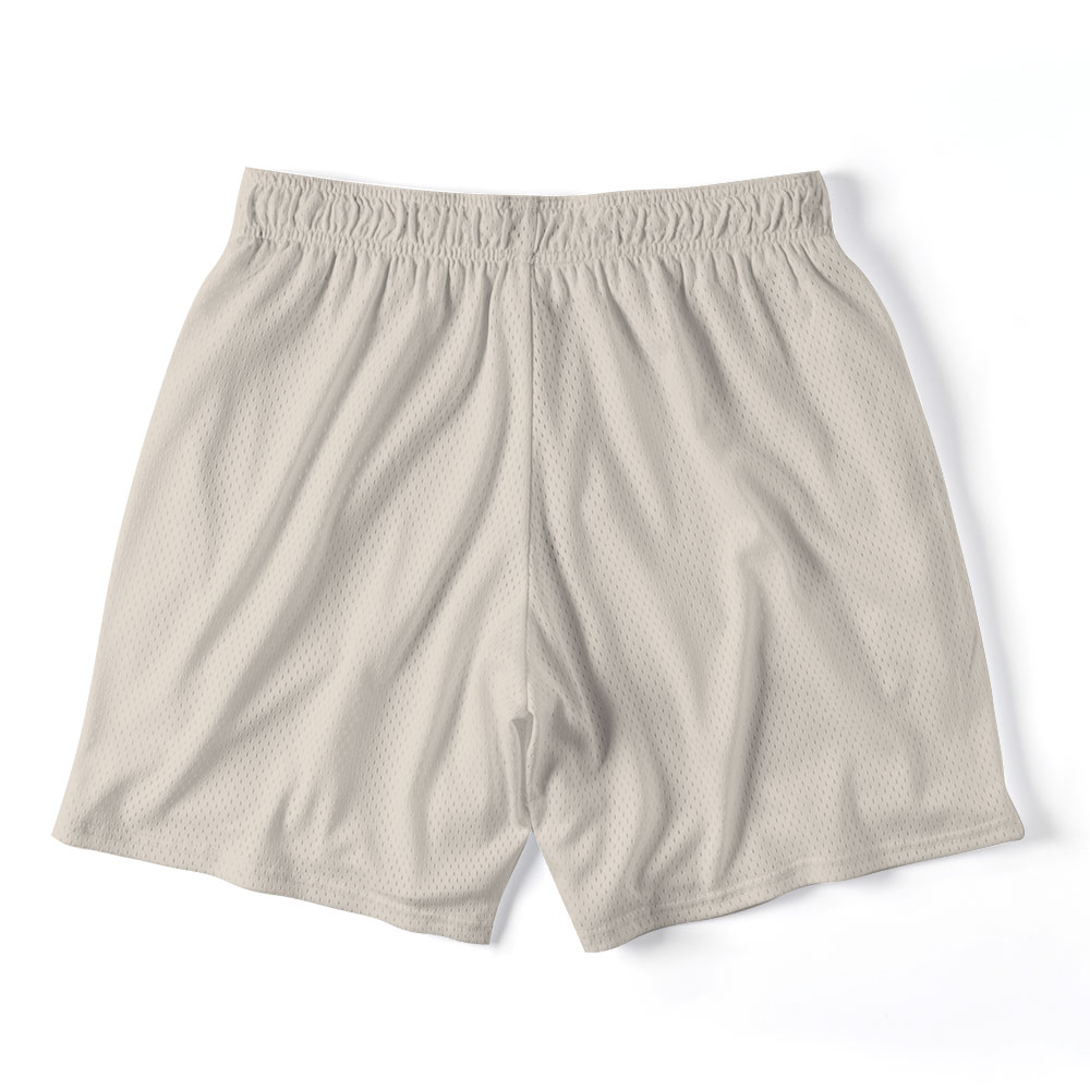 Faith Over Fear Beige Christian Mesh Shorts