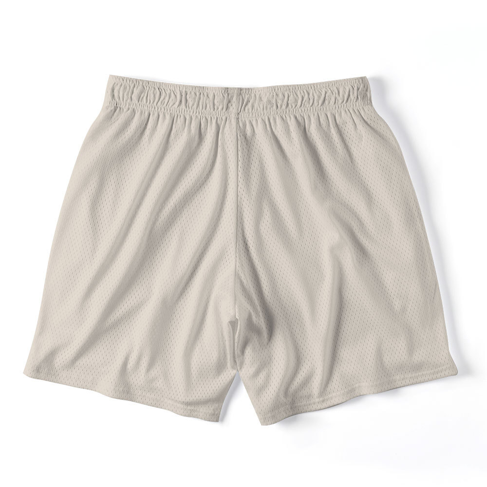 Faith Over Fear Beige Christian Mesh Shorts