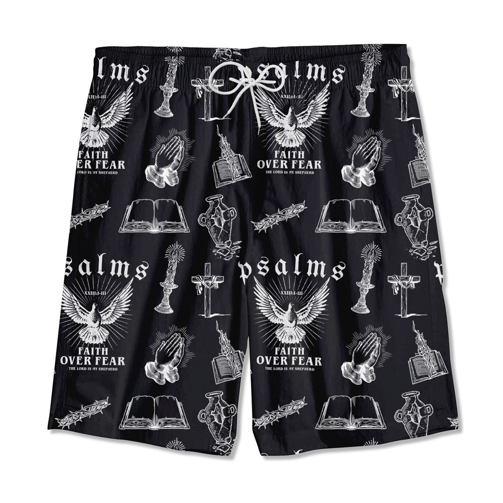 Faith Over Fear Black Christian Hawaiian Shirt