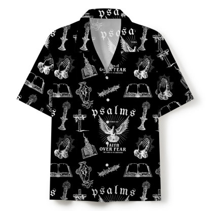 Faith Over Fear Black Christian Hawaiian Shirt