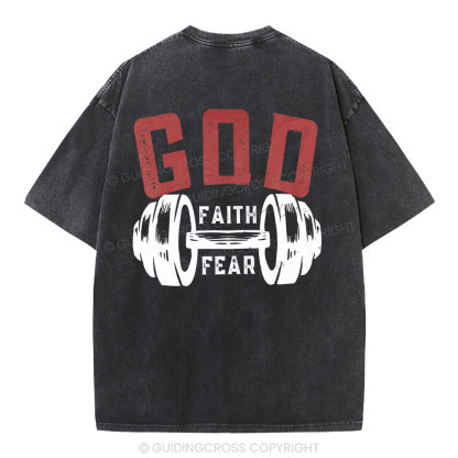 Faith Over Fear Chirstian Washed T-Shirt