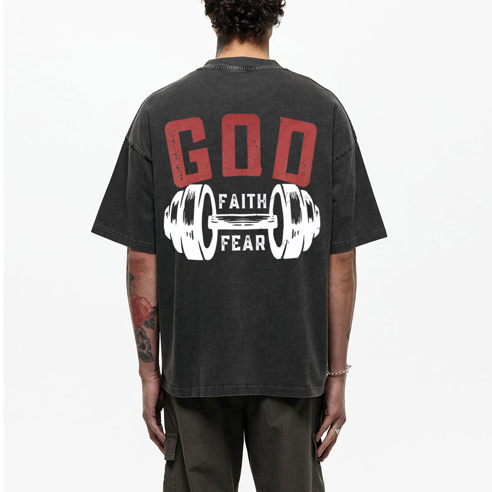 Faith Over Fear Chirstian Washed T-Shirt