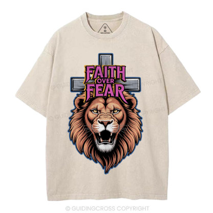 Faith Over Fear Christia n Washed T-Shirt