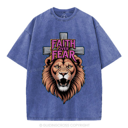 Faith Over Fear Christia n Washed T-Shirt