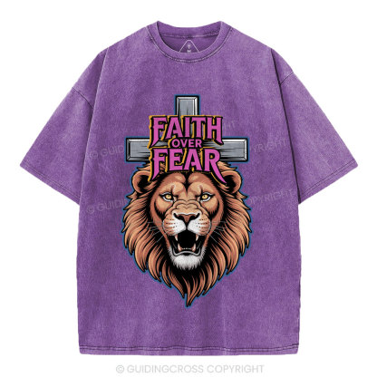 Faith Over Fear Christia n Washed T-Shirt