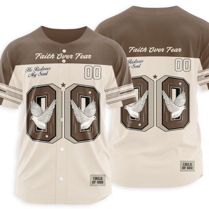 Faith Over Fear Christian Baseball Jersey