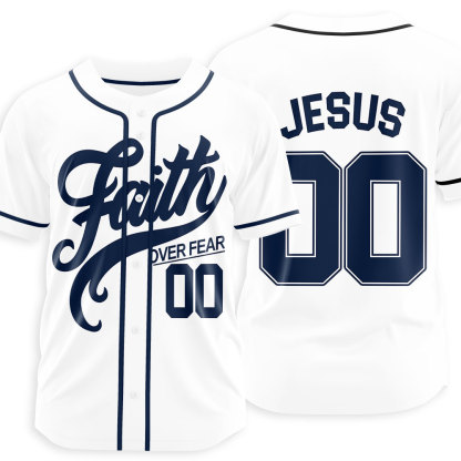Faith Over Fear Christian Baseball Jersey