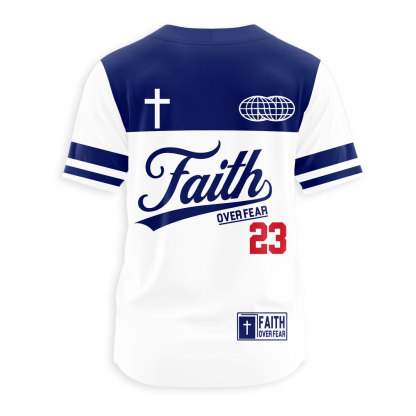 Faith Over Fear Christian Baseball Jersey