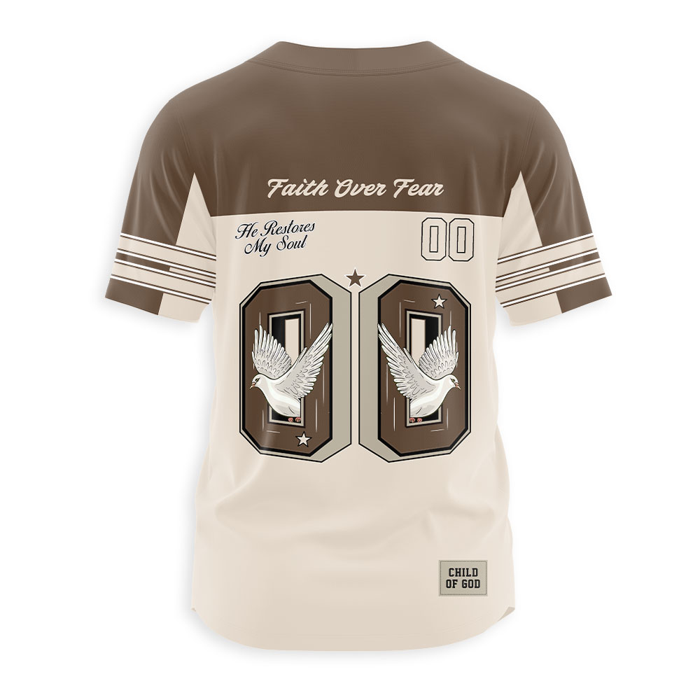 Faith Over Fear Christian Baseball Jersey