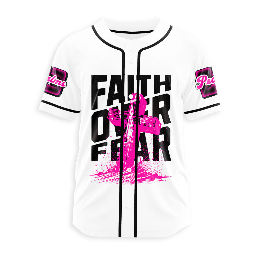 Faith Over Fear Christian Baseball Jersey