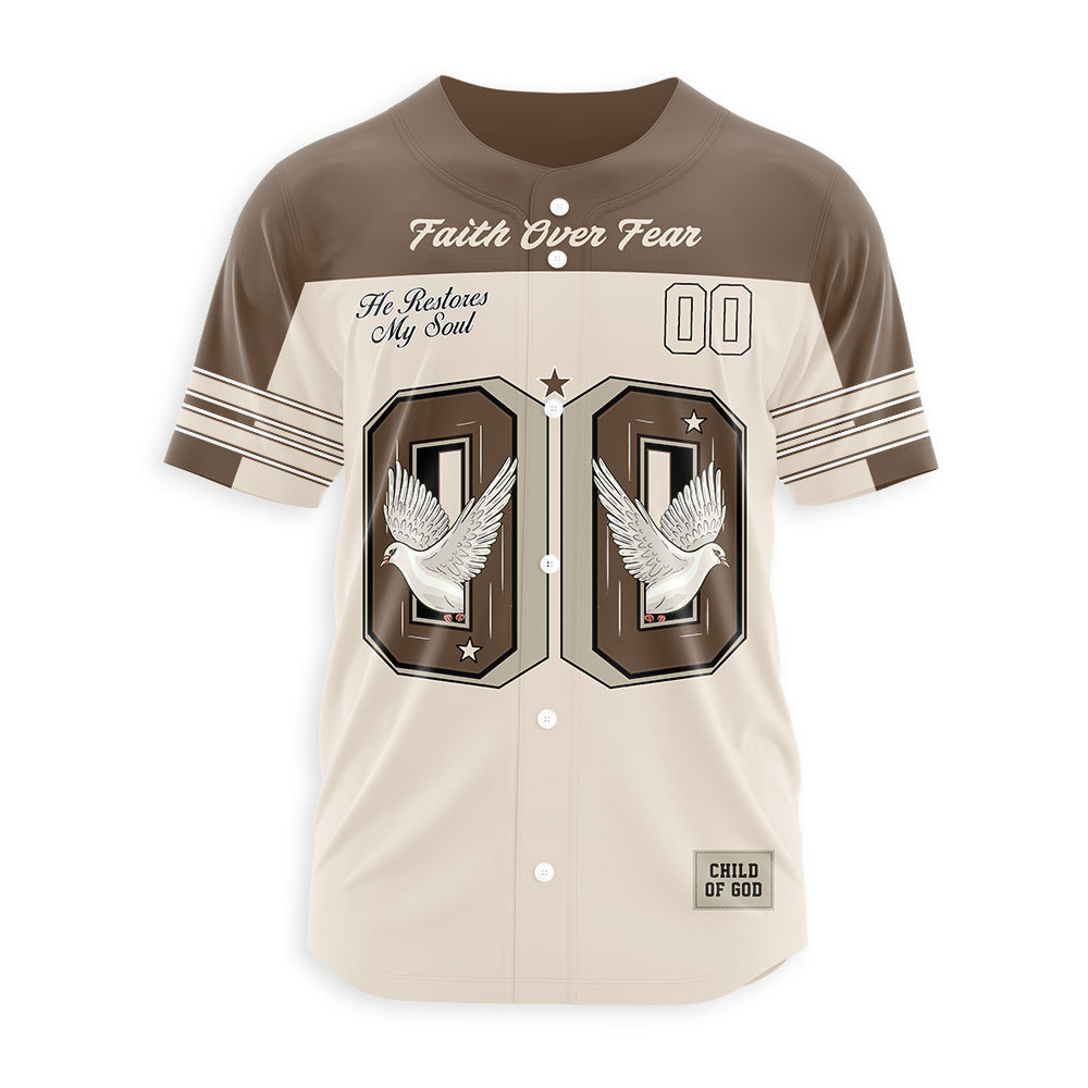 Faith Over Fear Christian Baseball Jersey