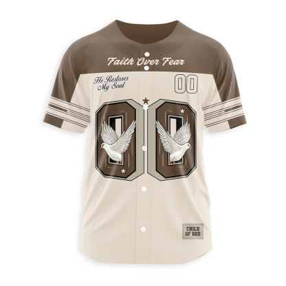 Faith Over Fear Christian Baseball Jersey