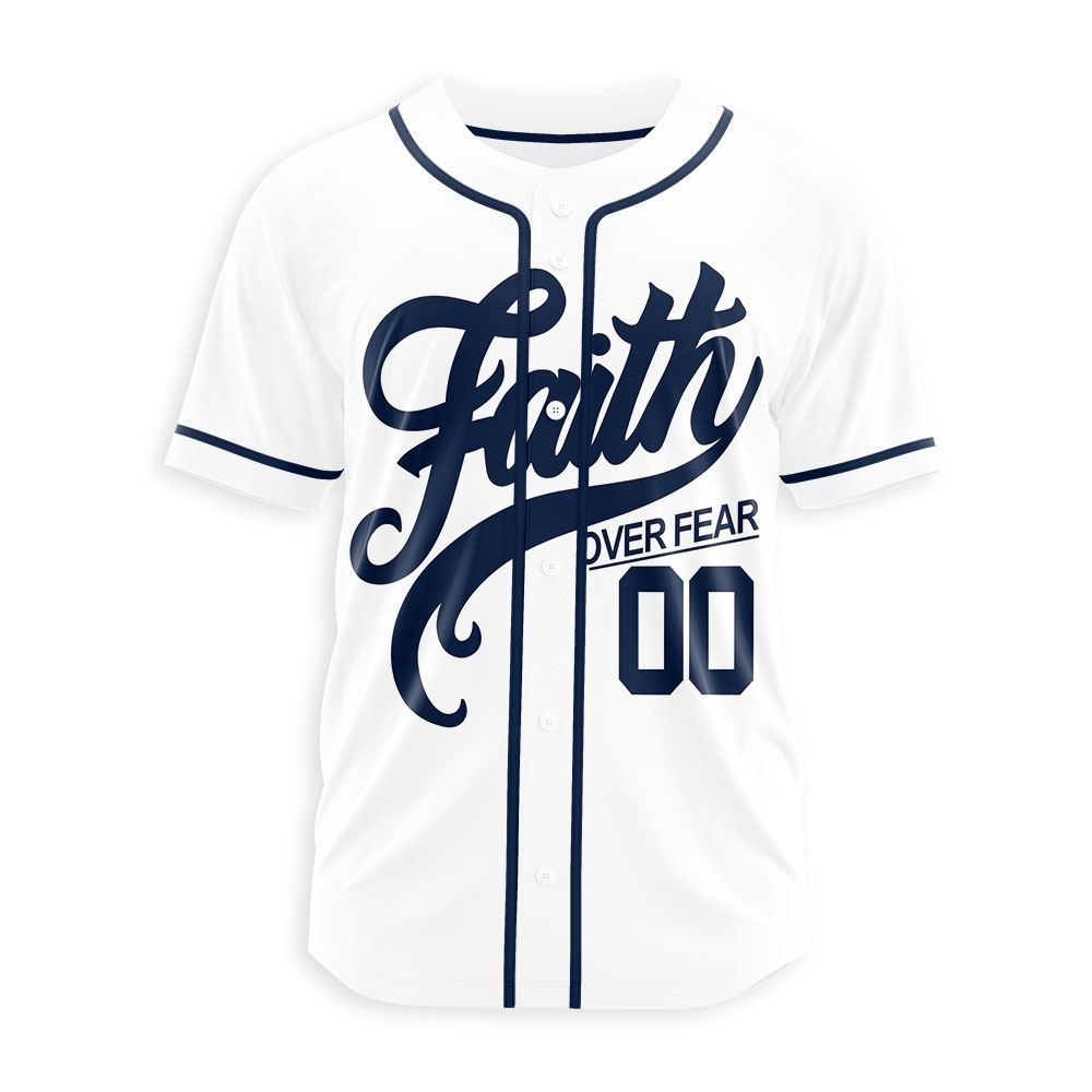 Faith Over Fear Christian Baseball Jersey