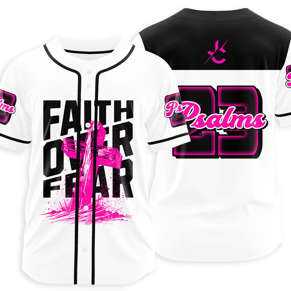 Faith Over Fear Christian Baseball Jersey