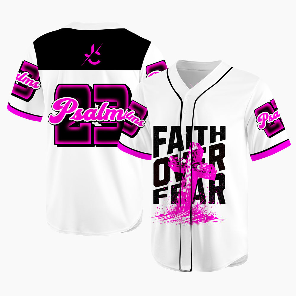 Faith Over Fear Christian Baseball Jersey