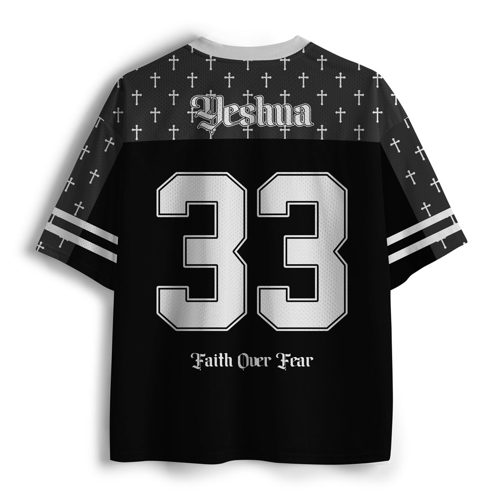 Faith Over Fear Christian Black Mesh Jersey